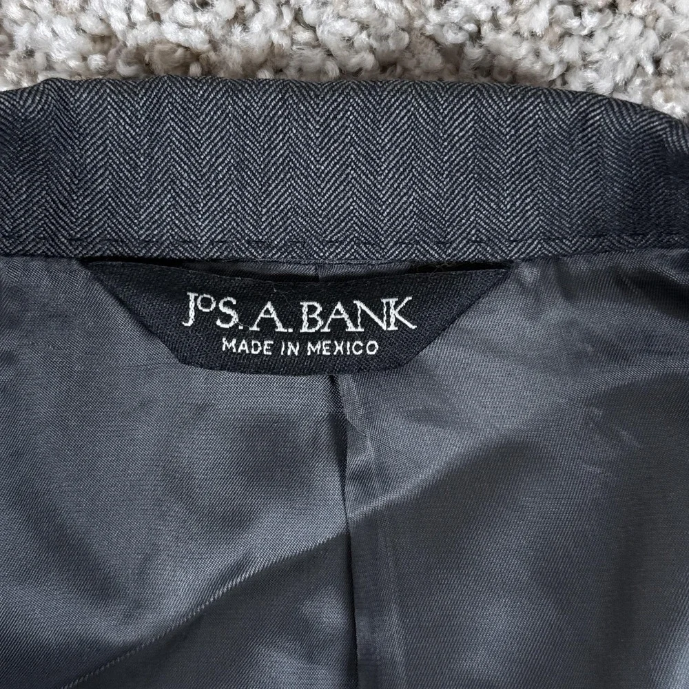 Jos A Bank‎ Blazer Mens 41L Gray Wool Signature Collection Sport Coat Jacket